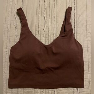 Aerie Offline Real Me Low Key Longline Sports Bra Dark Maple